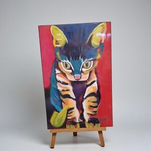 Squirt by Ron Burns Adorable Kitty Cat Graphic Colorful Cute 13" x 20"